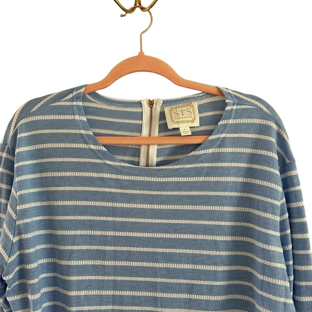 STS Sail To Sable Blue And White Stripe Nautical Coastal Dress XL - Picture 5 of 10